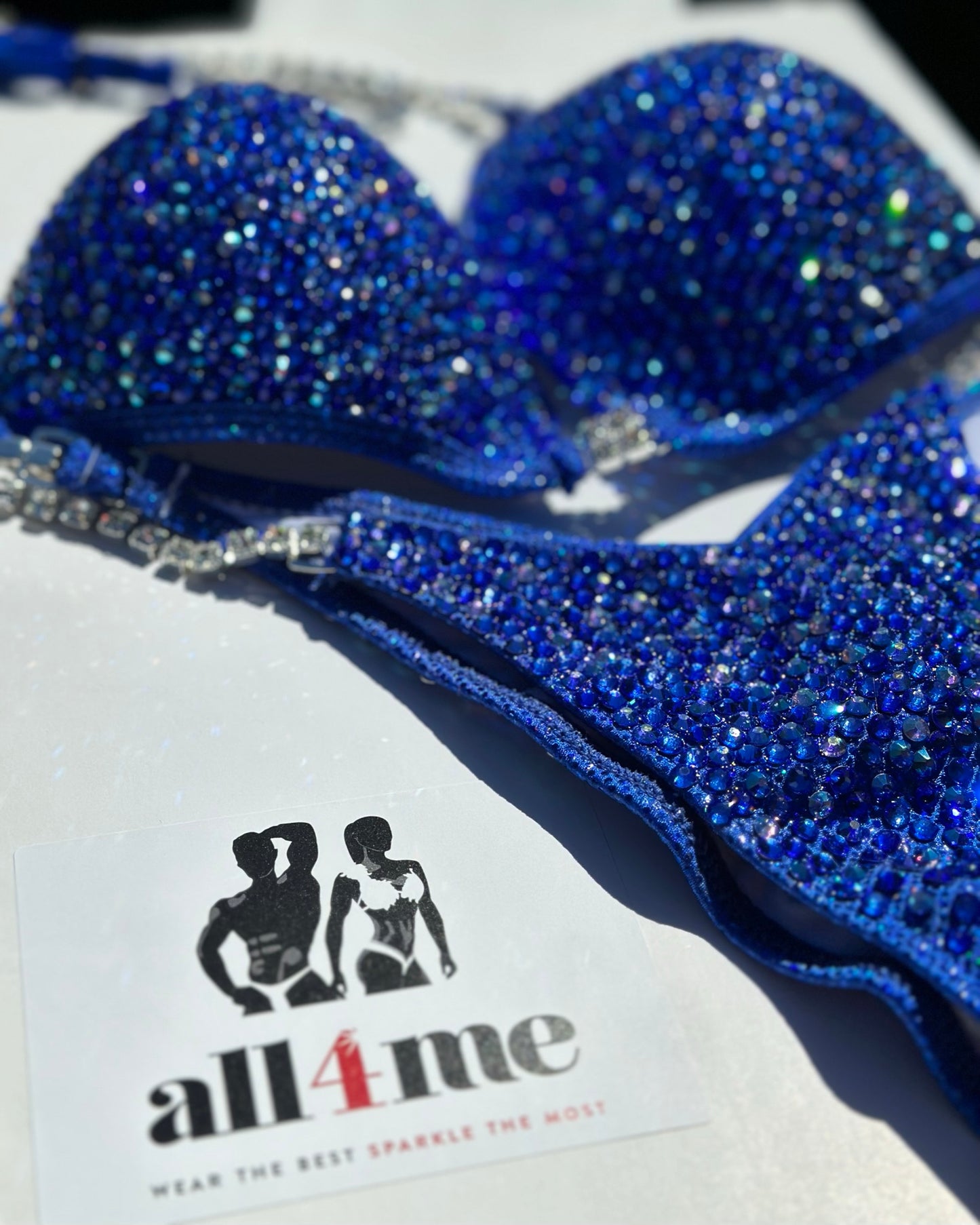COMPETITION BIKINIS IN BLUE FABRICS