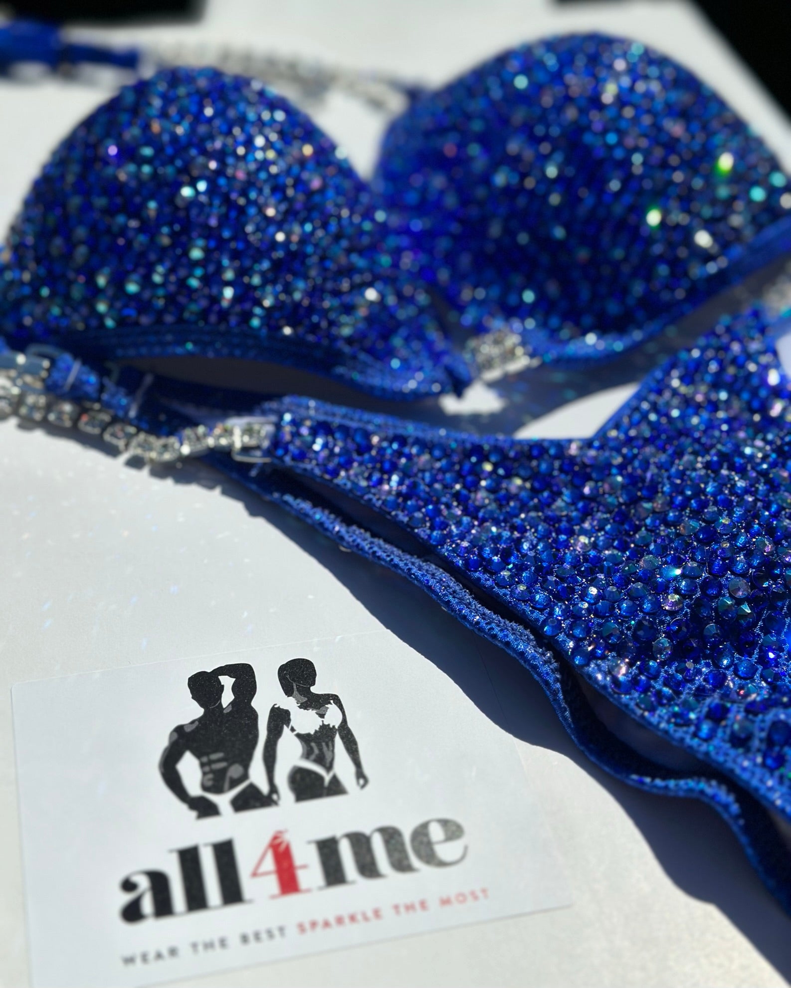 COMPETITION BIKINIS IN BLUE FABRICS