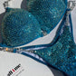 COMPETITION BIKINIS IN BLUE FABRICS