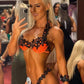 COMPETITION BIKINIS IN CORAL/ORANGE/COPPER FABRICS