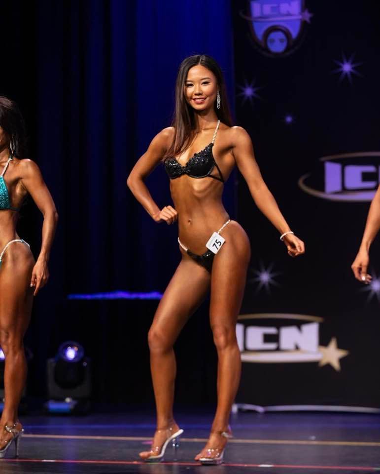 COMPETITION BIKINIS IN BLACK/GREY FABRICS