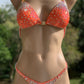 COMPETITION BIKINIS IN CORAL/ORANGE/COPPER FABRICS