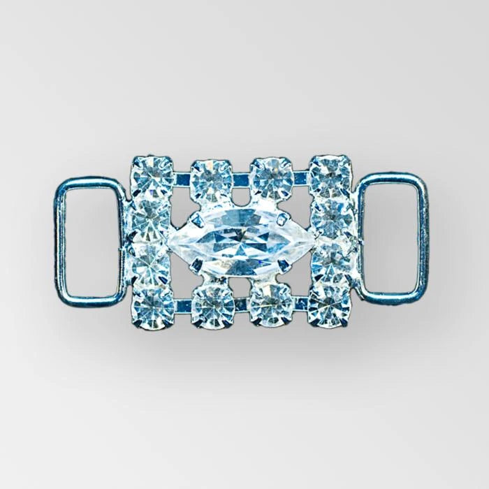 15. Silver/ Crystal - 1" Rectangle