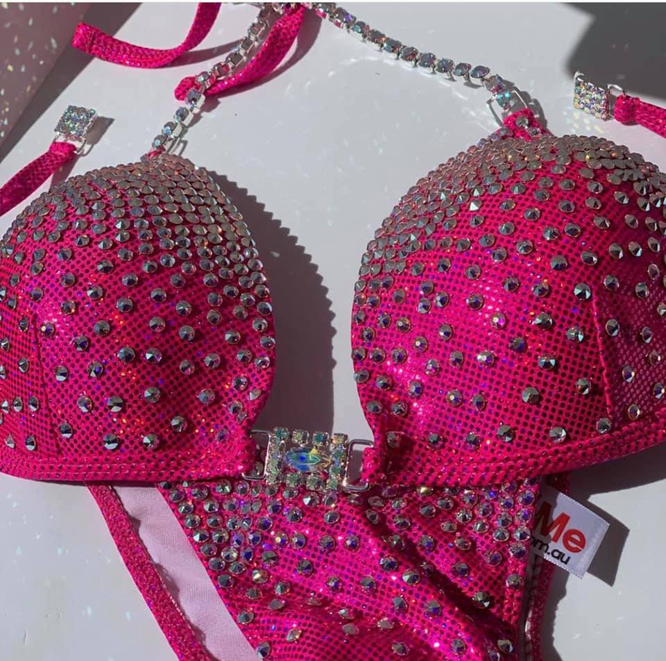 COMPETITION BIKINIS IN PINK FABRICS