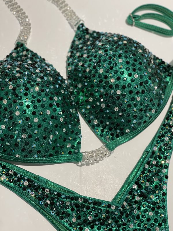 COMPETITION BIKINIS IN GREEN FABRICS