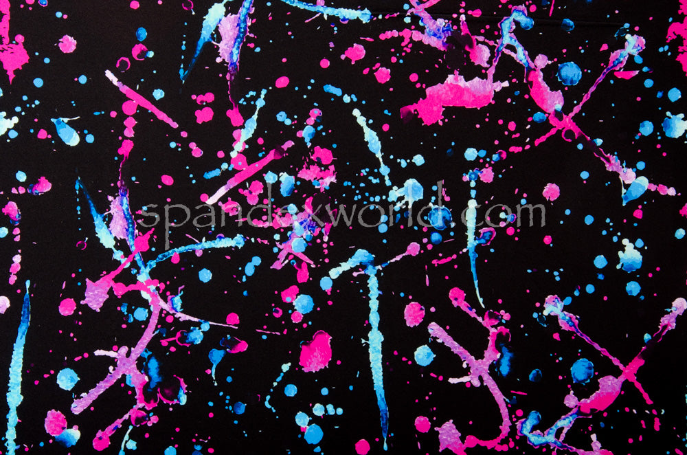 Abstract Print Spandex (Black, Blue, Multi) / #20122