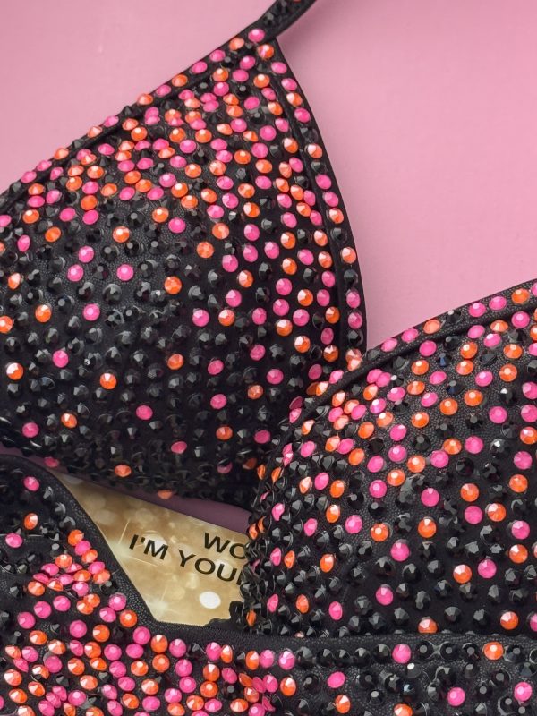 COMPETITION BIKINIS IN BLACK/GREY FABRICS