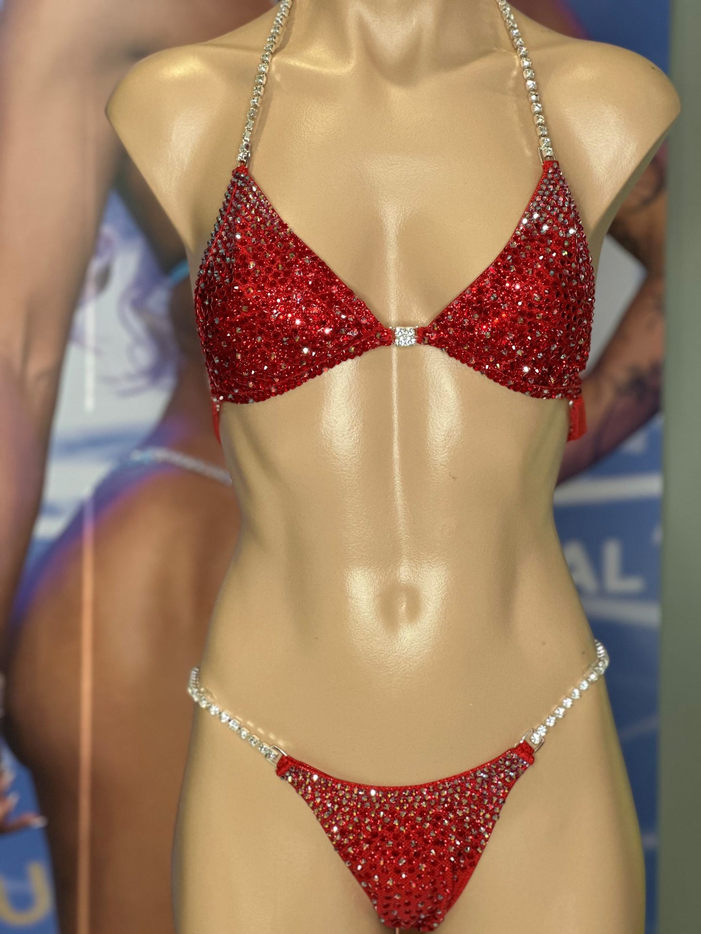 COMPETITION BIKINIS IN RED FABRIC