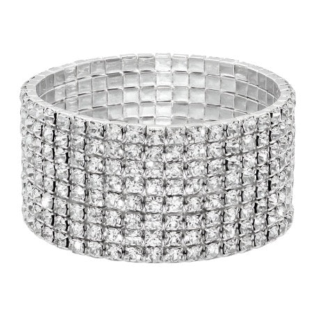 SILVER CRYSTAL STRETCH BRACELET