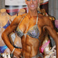 FIGURE SUIT IN WHITE/SILVER FABRICS
