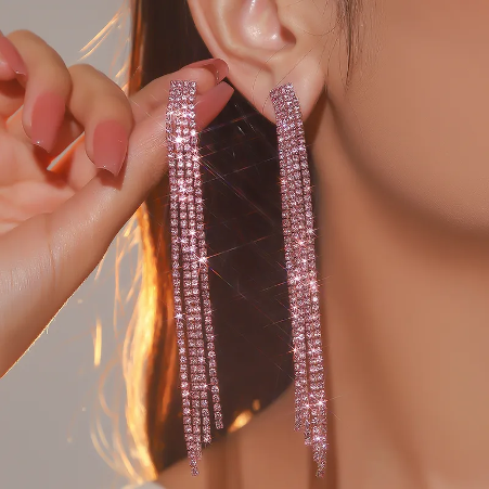 BROOKE EARRINGS (BABY PINK CRYSTAL)