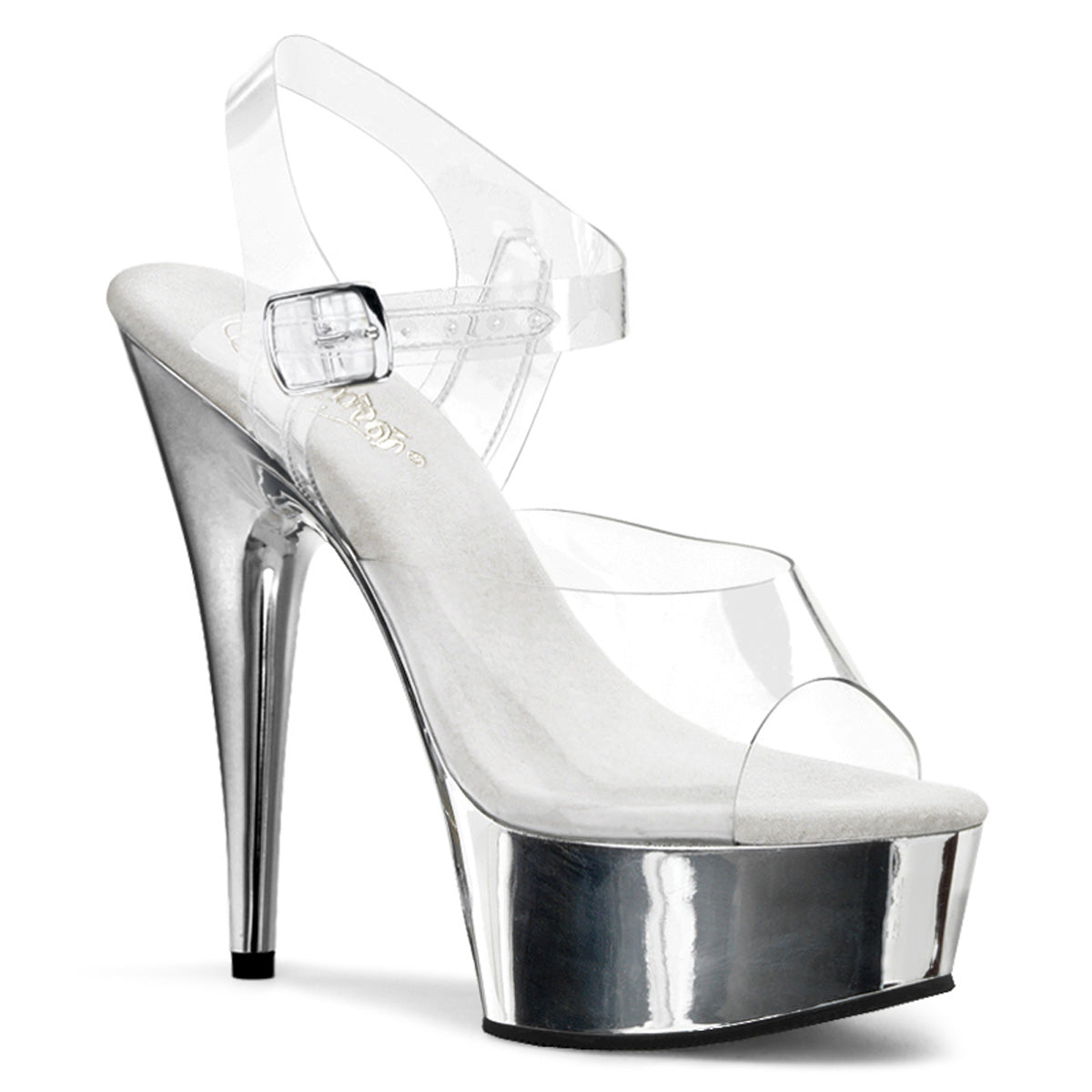 DELIGHT-608 CLEAR/SILVER CHROME  - SIZE 8 (EXPRESS)