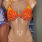 FULLY CRYSTALISED NEON ORANGE BIKINI