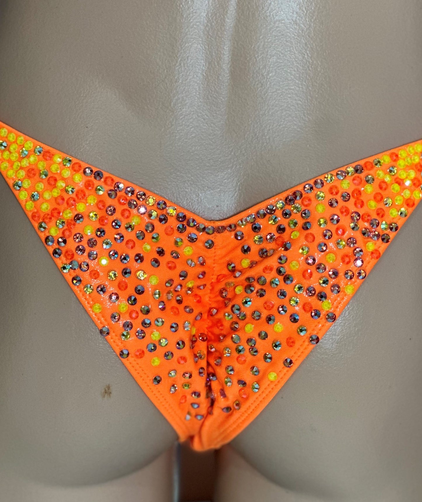 FULLY CRYSTALISED NEON ORANGE BIKINI